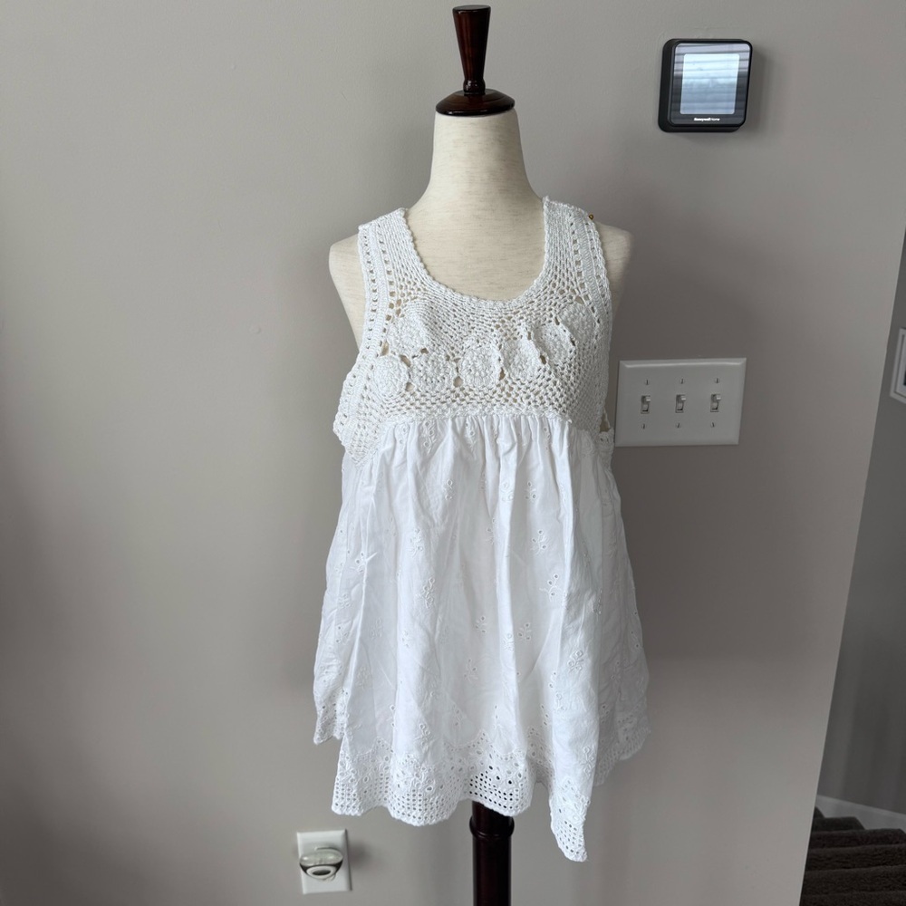 Sundance crochet/eyelet tank top in cotton